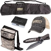 Garrett Metal Detectors Garrett Digger’s Kit, Metal Detector Accessories: Including Cap, Carry Bag, Edge Digger, Keepers Finds Box and Camo Digger's Pouch