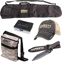 Garrett Metal Detectors Garrett Digger’s Kit, Metal Detector Accessories: Including Cap, Carry Bag, Edge Digger, Keepers Finds Box and Camo Digger's Pouch