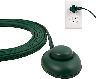 PHILIPS Plug-in Footswitch, 9 Ft, 1-Outlet Flat Plug Extension Cord | Flat Extension Cord with Switch ON/Off, 2 Prong Extension Cord, 120V Long Extension Cord, 1 Pack, Green, 1 Pack, SPS1036GF/27