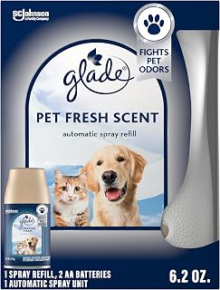 Glade Automatic Spray Refill Starter Kit, Pet Fresh Scent, Scented Air Freshener for Home and Bathroom, 6.2 Oz, 1 Holder + 1 Refill