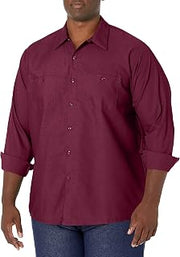 Red Kap Long Sleeve Industrial Solid Work Shirt Burgundy Medium - 5 Pack