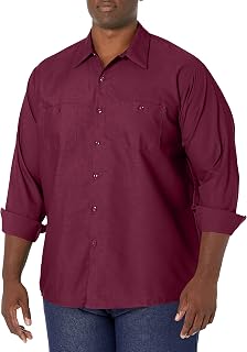 Red Kap Long Sleeve Industrial Solid Work Shirt Burgundy Medium - 5 Pack