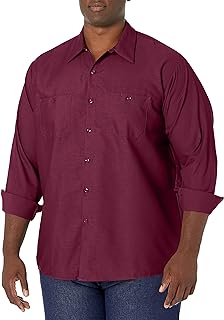 Red Kap Long Sleeve Industrial Solid Work Shirt Burgundy Small - 5 Pack