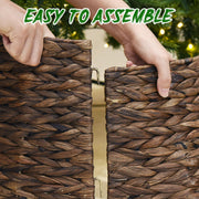 YoleShy Wicker Christmas Tree Collar, 26 Inch Diameter, Brown
