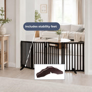 TRIXIE Espresso Brown / Tall / Convertible Wooden Pet Gate Door & Stair Gates