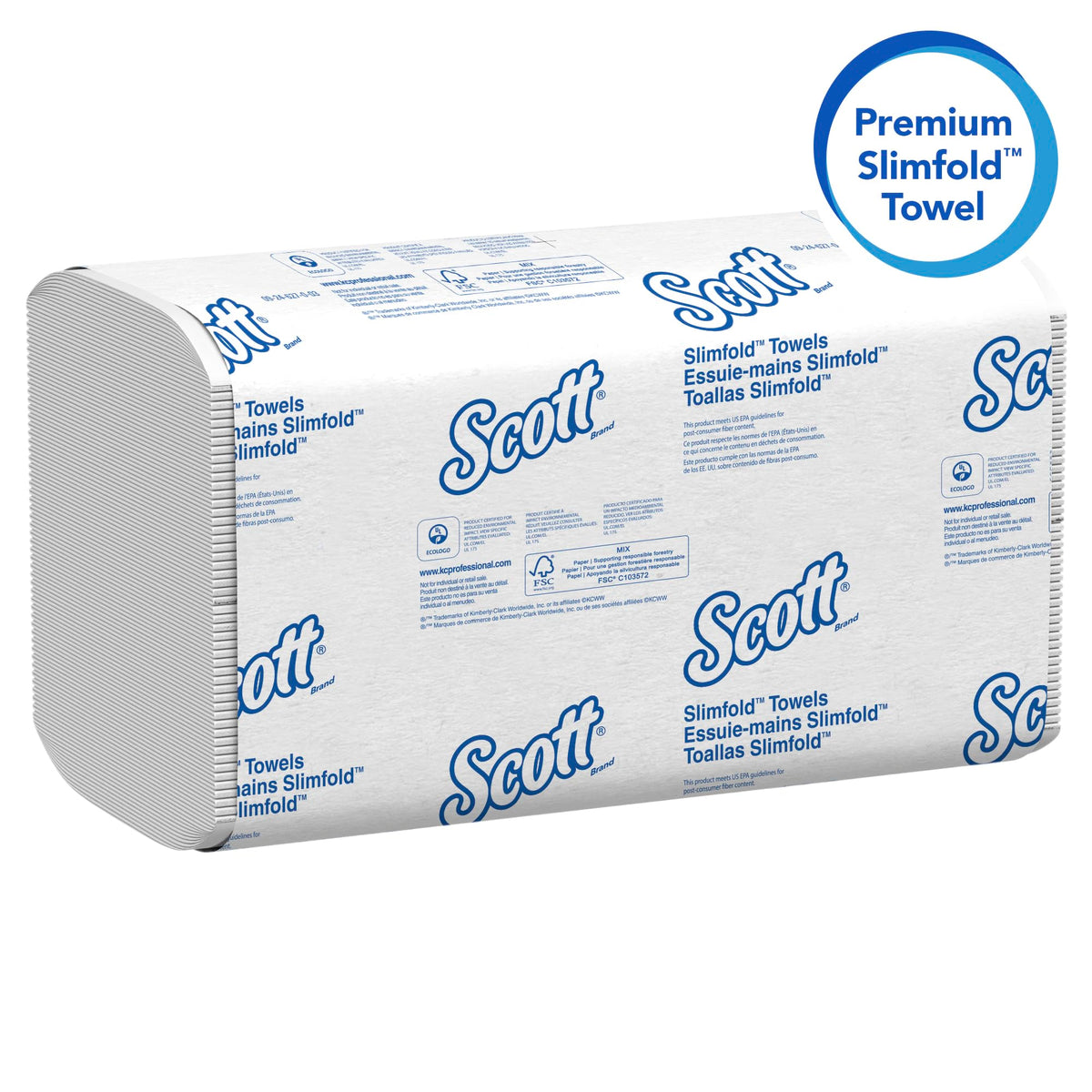 Slimfold Paper Towels by Scott Professional – 90 Count (Pack of 24), Bamboo, White, Pack of 2160, Model KCC04442