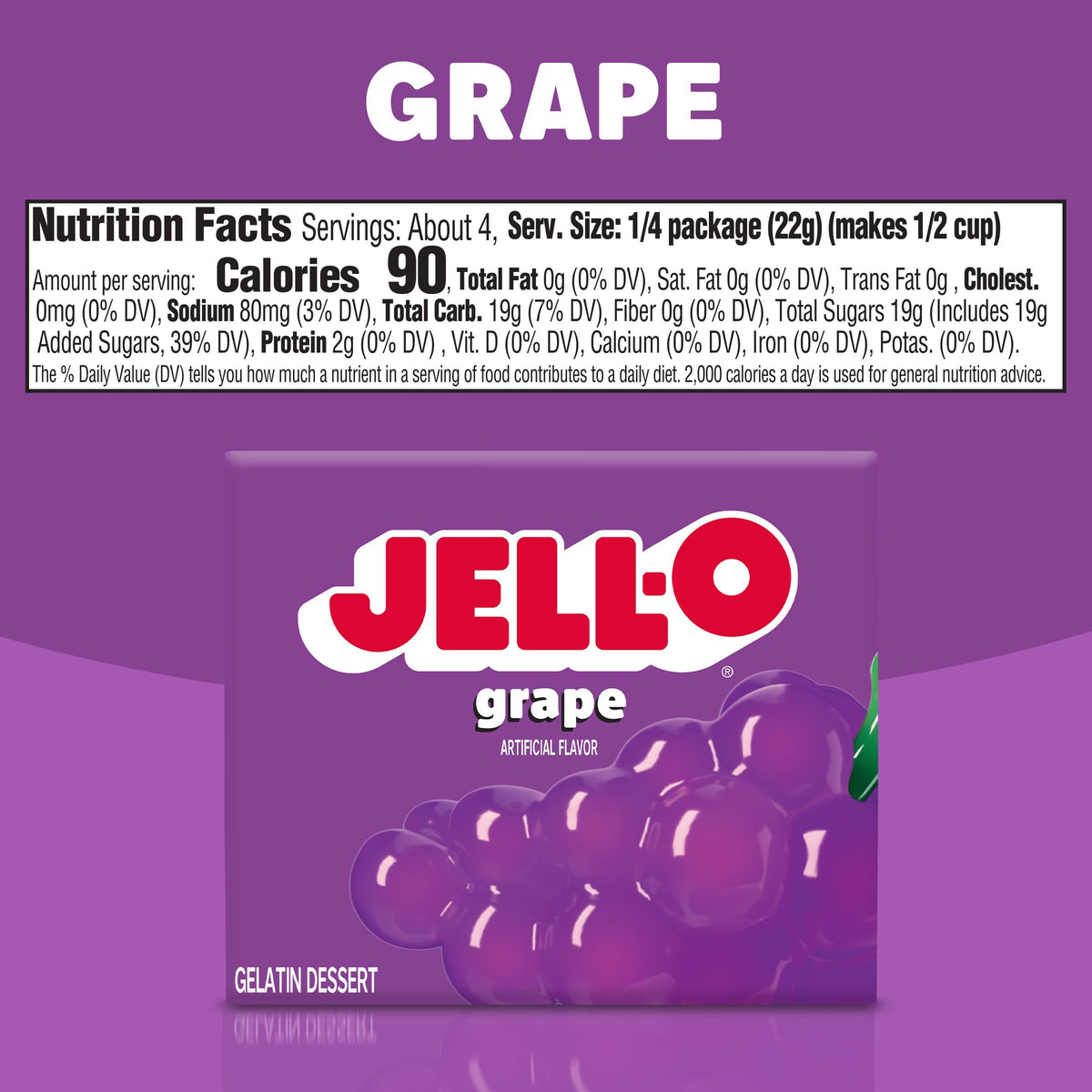 Jell-O Grape / 3 Ounce (Pack of 5) / 1 Gelatin