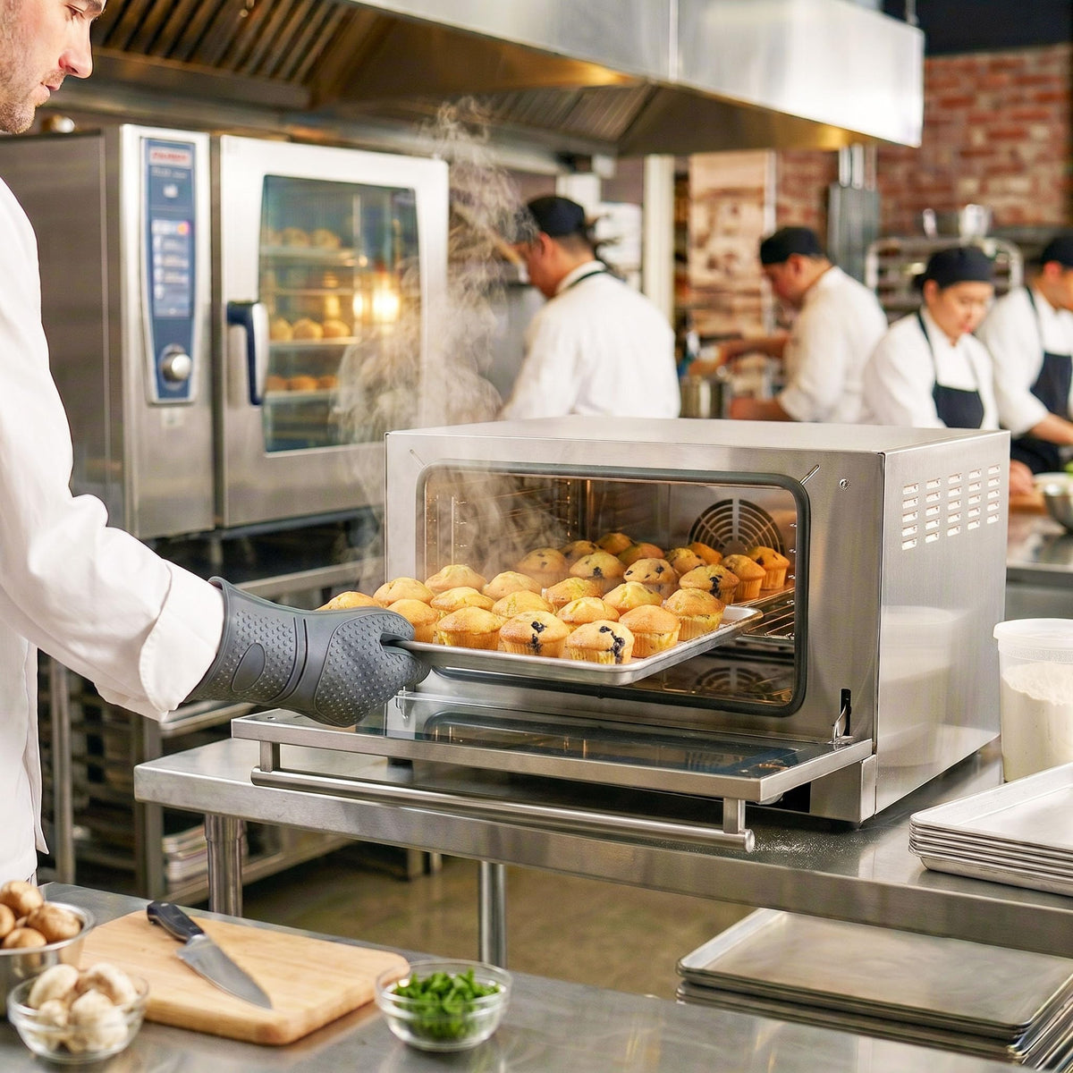 Countertop Convection Oven by Global Solutions – 22.875" x 22.438" x 16", 1.5 cubic_feet, Stainless Steel, Silver, Model GS1741