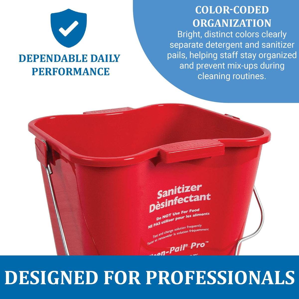San Jamar 3 Quarts / Red / 1 Pails