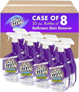 OxiClean Bleach, Bathroom Stain Remover No Drip Foam, 30 Fl. Ounces (Pack of 8)