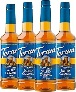 Torani Sugar Free Salted Caramel Flavored Drink Syrup, 25.4 fl oz, 4 Pack