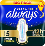 Always Ultra Sanitary Pads Size 5 Secure Night Extra with Wings Pack of 14