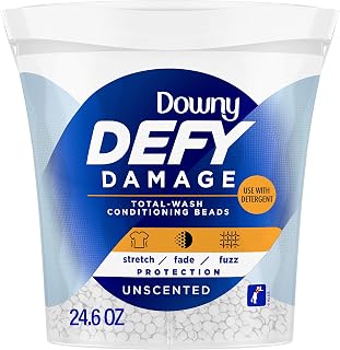 Downy Defy Damage Total-wash Fabric Conditioning Beads, Fabric Softener, Unscented, 24.6 Ounce