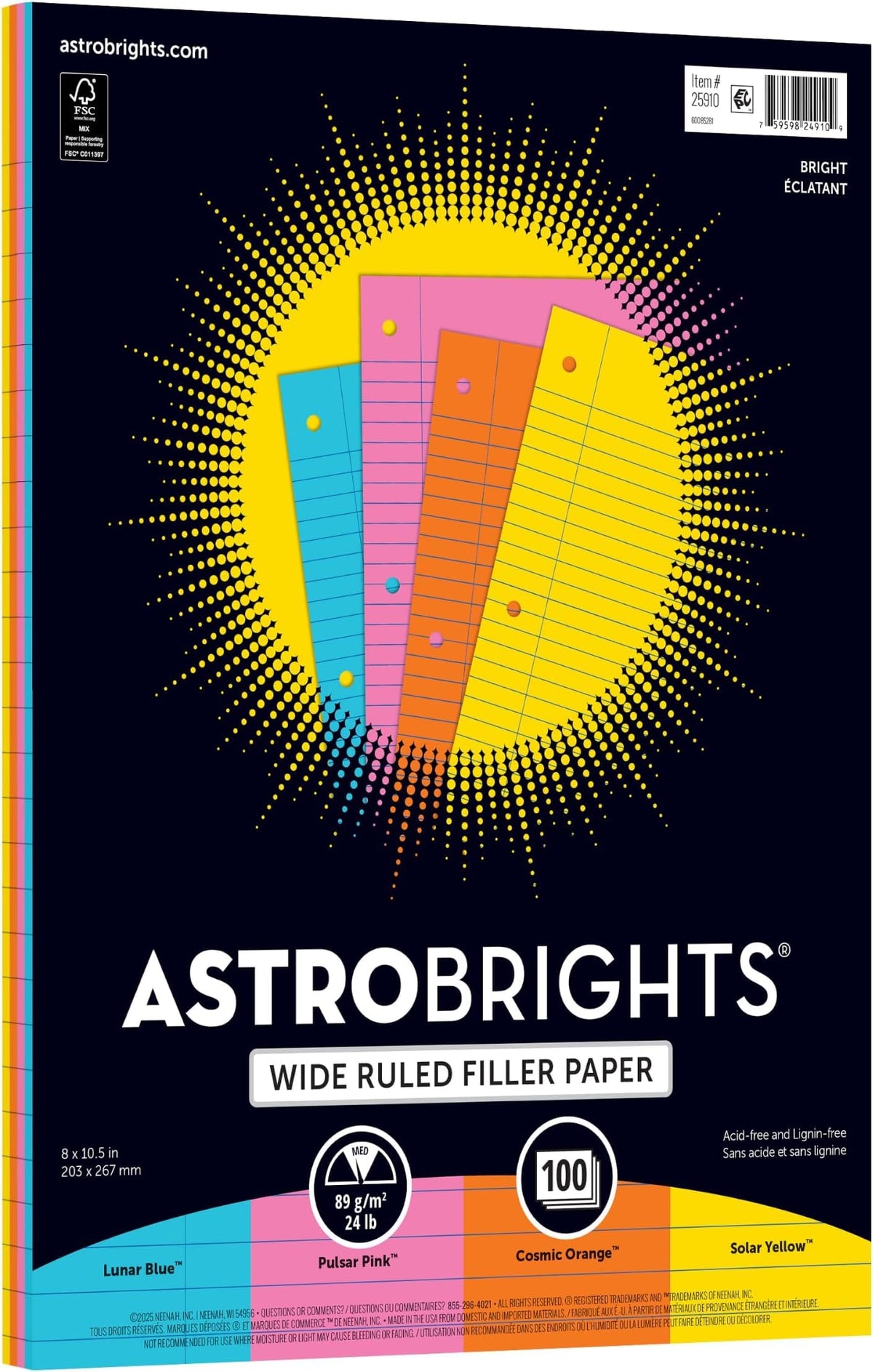 Astrobrights pack of 600 sheets / Assorted / 1 Colored Paper