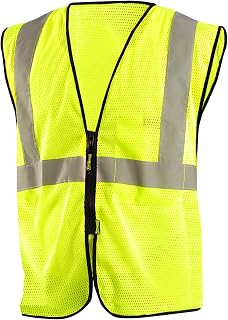 OccuNomix ECO-GCZ-YL/XL High Visibility Value Mesh Standard Zipper Safety Vest, Class 2, 100% ANSI Polyester Mesh, Large / X-Large, Yellow