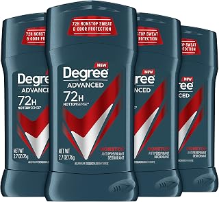 Degree Men Advanced Antiperspirant Deodorant 72H Sweat and Odor Protection Nonstop Claim: Deodorant For Men With MotionSense Technology 2.7 oz 4 Count