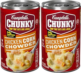 Campbell's Chunky Soup, Chicken Corn Chowder Soup, 18.8 Oz Can (Pack of 2)