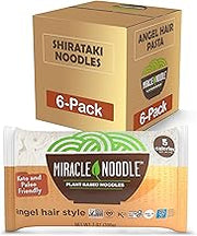 Angel Hair Pasta - Plant Based Shirataki Noodles by Miracle Noodle – 3.5 Ounce (Pack of 12), Angel Hair, Pack of 12, Model MNA
