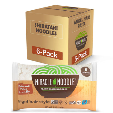 Angel Hair Pasta - Plant Based Shirataki Noodles by Miracle Noodle – 3.5 Ounce (Pack of 12), Angel Hair, Pack of 12, Model MNA