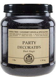 Black Magic Sugar Sprinkles, Canister | Party Decoratifs for Baking and Decorating | 3.0 Lb (Pack of 1) by India Tree – 48 Ounces, Model 70623