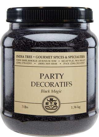Black Magic Sugar Sprinkles, Canister | Party Decoratifs for Baking and Decorating | 3.0 Lb (Pack of 1) by India Tree – 48 Ounces, Model 70623