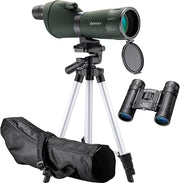 Barska 20-60x60 Spotting Scope with Tripod & 8x21 Compact Binoculars Combo – Premium Optics for Bird Watching, Hunting, Target Shooting, Wildlife & Outdoor Viewing
