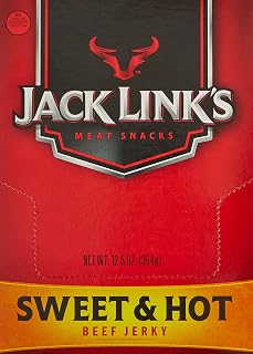 Jack Link's Meat Snacks Beef Jerky, Sweet and Hot, 1.25 Ounce (Pack of 10)