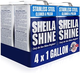 Sheila Shine 4 x 1 Gallon Stainless Steel Cleaner and Polish – Cleans, Polishes & Protects Kitchen Appliances, Refrigerators, Sinks, Ovens & Grills – Stainless Steel Cleaner for Appliances