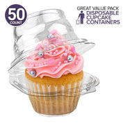 Stock Your Home 50 Count / Clear / 1 Cupcake Carriers