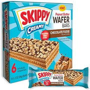 SKIPPY Creamy Peanut Butter And Chocolate Fudge Wafer Snack Bar, 1.3 Oz (36g)/Bar 6 ct