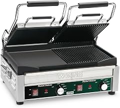 Waring Panini Press with 17" x 9.25" Cooking Surface & Ribbed & Flat Plates