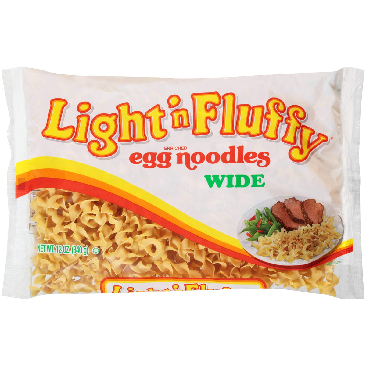 Wide Egg Noodles 12 oz (Pack of 12) by Light 'n Fluffy – 12 Ounce (Pack of 12), Pack of 12