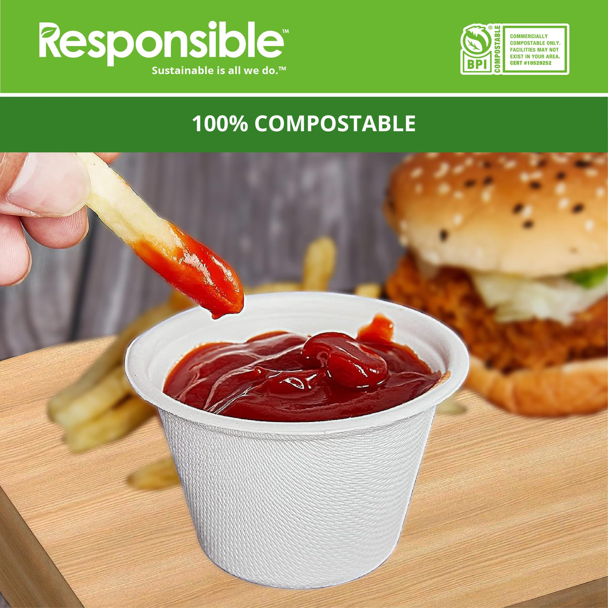 4 oz Portion Cups by Responsible Products – Other, Classic White, Pack of 1000, Model RP-4C-NPAW-1000