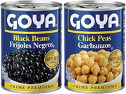 Goya Canned Chickpeas & Black Beans Variety Pack, Garbanzo, 2-Pack, 15.5oz