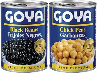 Goya Canned Chickpeas & Black Beans Variety Pack, Garbanzo, 2-Pack, 15.5oz