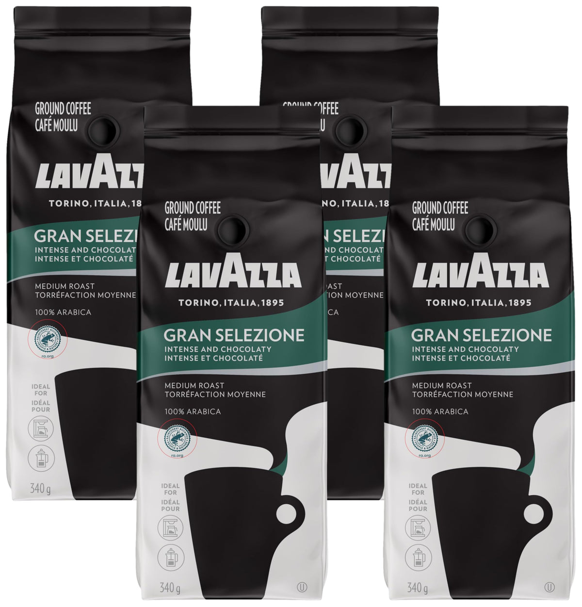Lavazza Gran Selezione / 12 Ounce (Pack of 4) / Coffee Roasted Coffee Beans