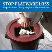 Flatware Retriever by San Jamar – Fits 32 and 44 Gallon Containers, 44.0 gallons, Polyethylene (HDPE), Burgundy, Model KA3244