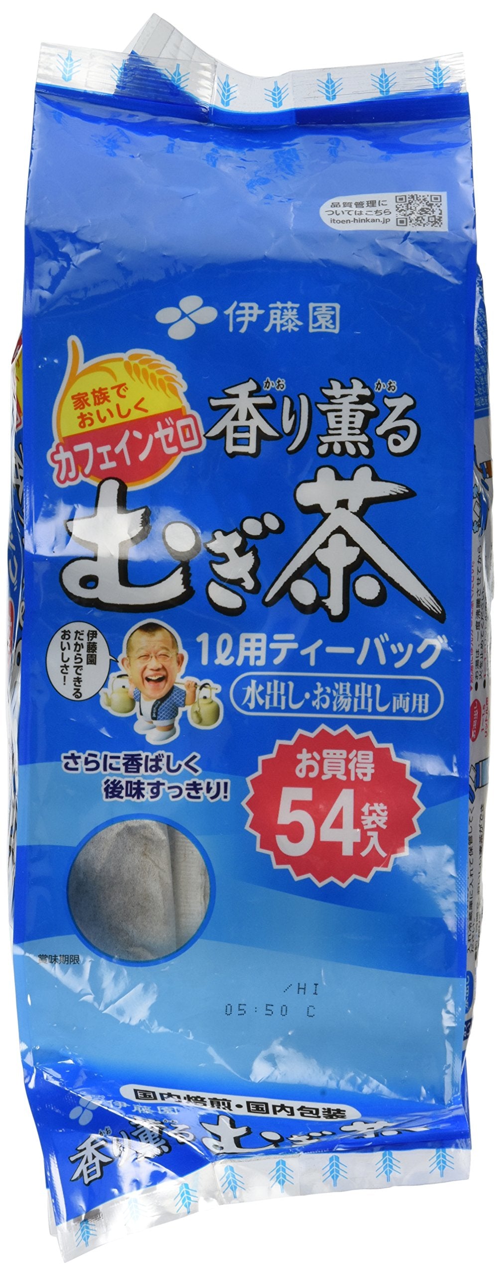 Japanese Barley Tea Kaori Kaoru (Aromatic) Mugichae Tea COLD/HOT 54 Bags by ITO EN – 54 Count (Pack of 1)