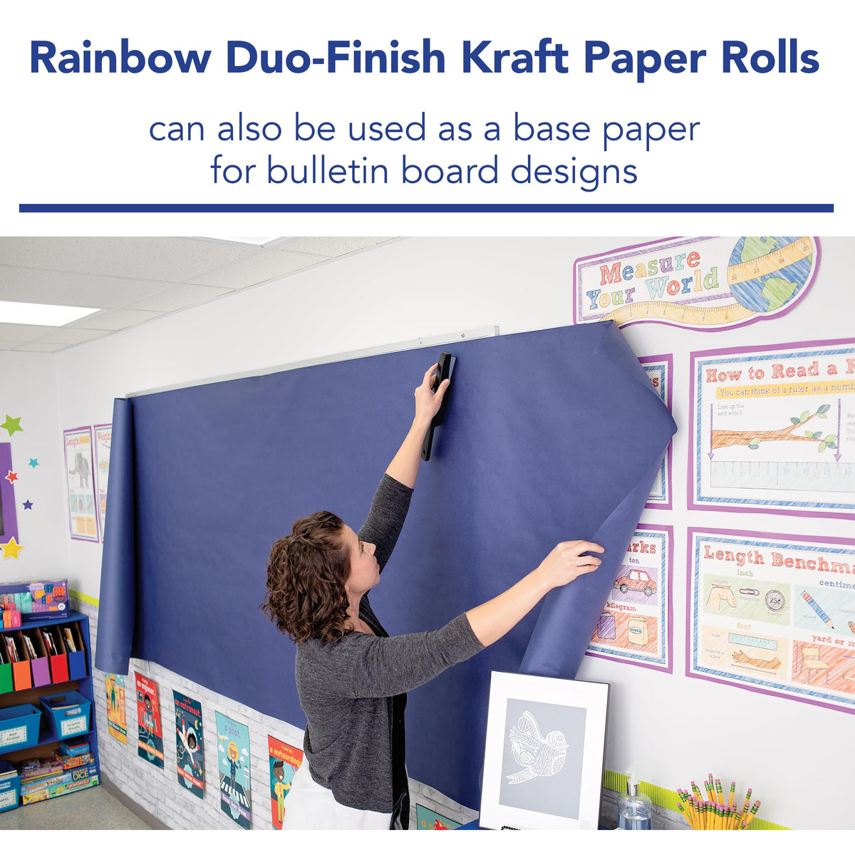 Pacon Sky Blue Duo-Finish / 36 Inches x 100 Feet - 40 lbs / Durability Kraft Paper