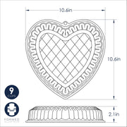 Formed Quilted Heart Pan by Nordic Ware – 9 Cup, 9.0 cups, Aluminum, Golden Hour, Model 31822