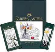 Faber-Castell Artist Gift Kit, Including A4 Sketch Pad, 12 x Castell 9000 Pencils and 4 x Pitt Artist Pens