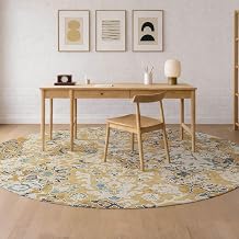 Addison Rugs Chantille ACN2584 Gold 8' x 8' Indoor/Outdoor, Machine Washable, Easy Clean, Non Shedding, Bedroom, Living Room, Dining Room, Kitchen, Patio Round Rug