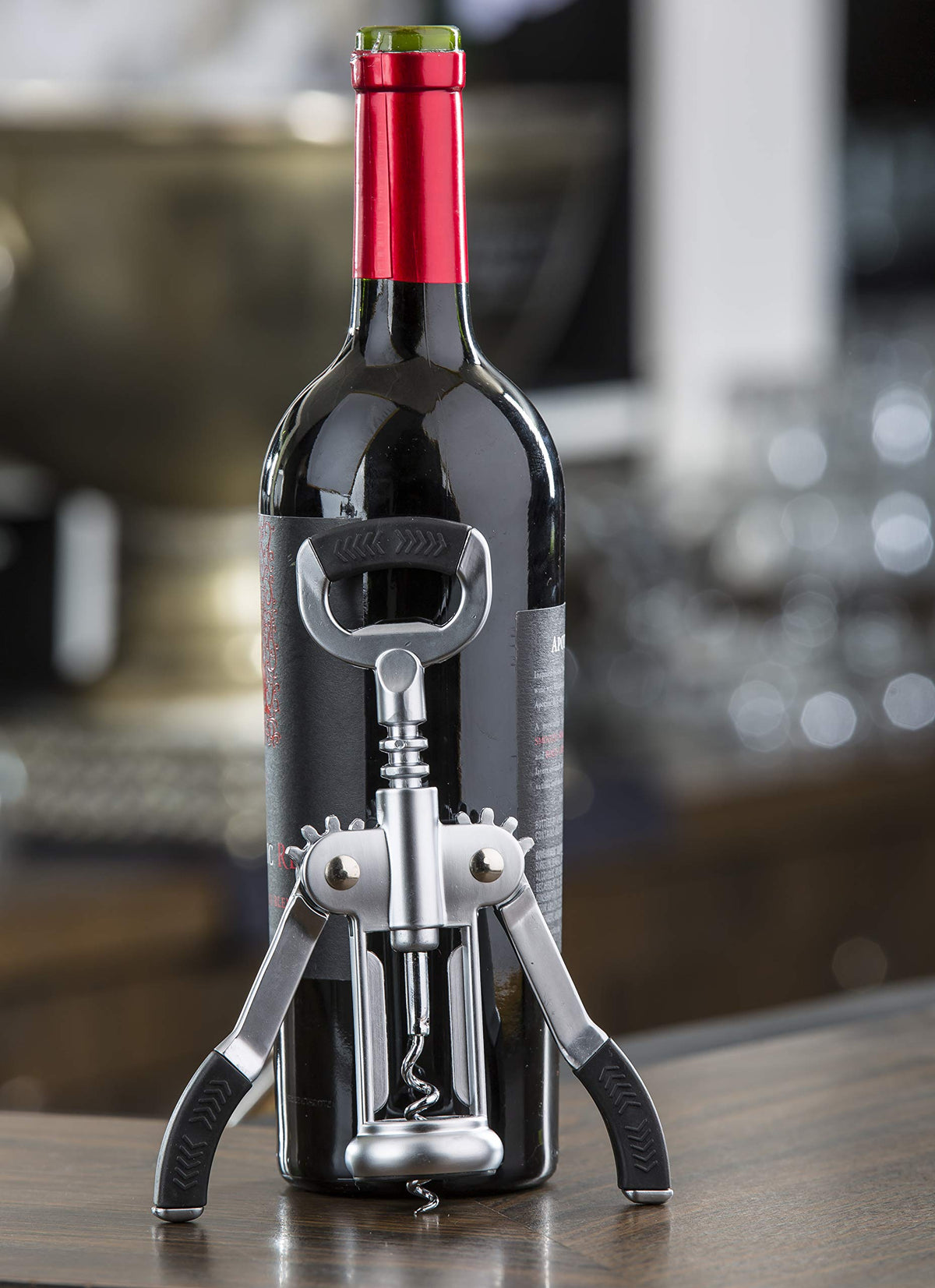 Premium Stainless Steel Wing Corkscrew | Wine Bottle Opener | Commerical Quality for Restaurant by Tablecraft – Stainless Steel, Silver, Model foodservicewarehouse1225