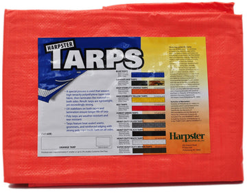 10 Ft X 12 Ft Orange Tarp - 3.3 Oz. by HARPSTER TARPS – 10' x 12', High Density Polyethylene (HDPE), Orange, Model O10x12