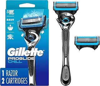 Gillette ProGlide Chill Razor for Men, Handle + 2 Blade Refills