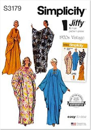 Simplicity SS3179OS Misses' Jiffy Caftan Sewing Pattern Packet, Design Code S3179, One Size
