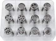 PADERNO World Cuisine 47357-38 Drop Flower Tip Set, Medium, Gray