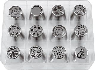 PADERNO World Cuisine 47357-38 Drop Flower Tip Set, Medium, Gray