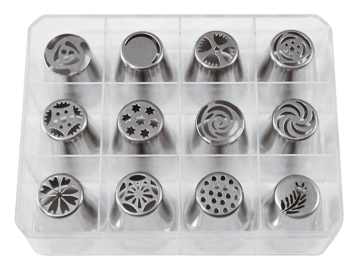World Cuisine Drop Flower Tip Set by PADERNO – Medium, Stainless Steel, Gray, Model 47357-38