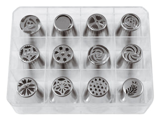World Cuisine Drop Flower Tip Set by PADERNO – Medium, Stainless Steel, Gray, Model 47357-38